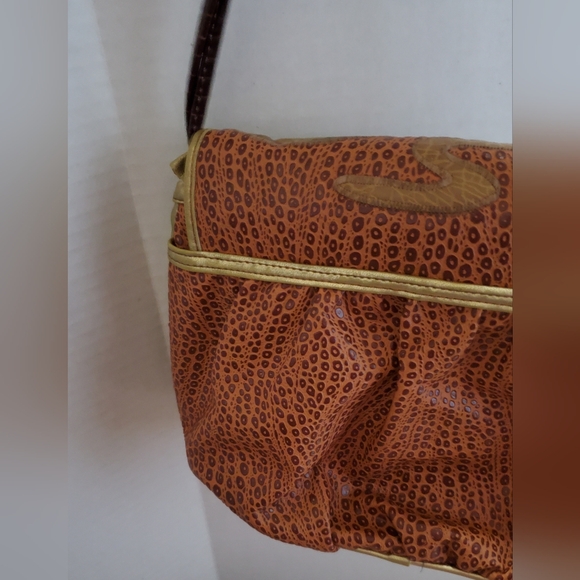 Alentino NAS Bag**Imitation Frog Skin**Unique  Patchwork**Vintage 1980's**6A - Picture 8 of 8